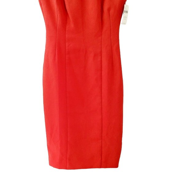 Anthro by Maeve Open Back Boat Neck Red Valentines Sheath Dress Size 0P NWT $178 - Picture 5 of 7